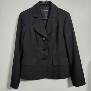 V#59 Le Suit Separates Black‎ Blazer Jacket Sz 8 Single Breasted Business Casual